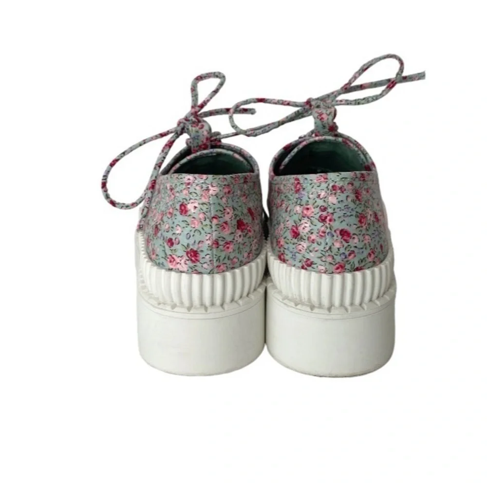 Jeffrey Campbell B2School Blue
Floral Fabric Platform Lace
Up Lug Sole Size 8 - Picture 6 of 12